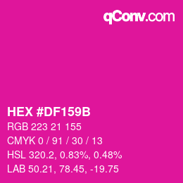 Color code: HEX #DF159B | qconv.com