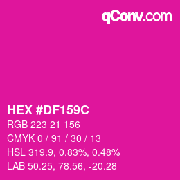 Color code: HEX #DF159C | qconv.com