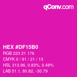 Color code: HEX #DF15B0 | qconv.com