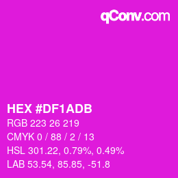Color code: HEX #DF1ADB | qconv.com