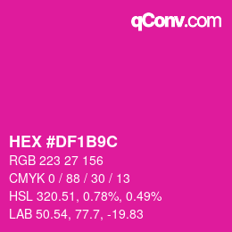 Color code: HEX #DF1B9C | qconv.com