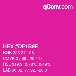 Color code: HEX #DF1B9E | qconv.com