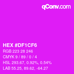 Color code: HEX #DF1CF6 | qconv.com