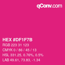 Color code: HEX #DF1F7B | qconv.com