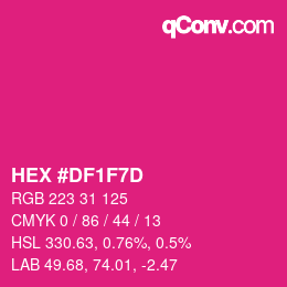 Color code: HEX #DF1F7D | qconv.com