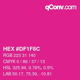 Color code: HEX #DF1F8C | qconv.com