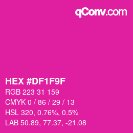 Color code: HEX #DF1F9F | qconv.com