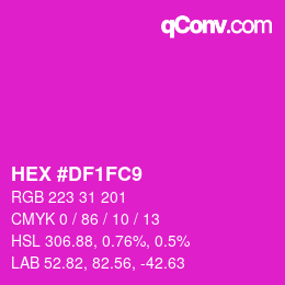 Color code: HEX #DF1FC9 | qconv.com