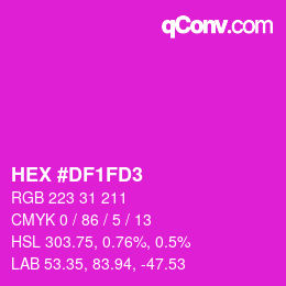 Color code: HEX #DF1FD3 | qconv.com