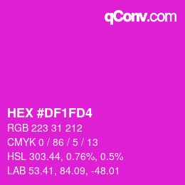 Color code: HEX #DF1FD4 | qconv.com