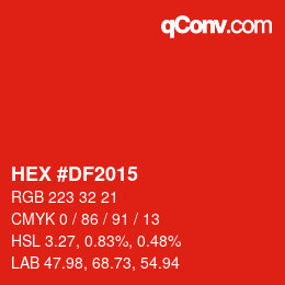 Color code: HEX #DF2015 | qconv.com