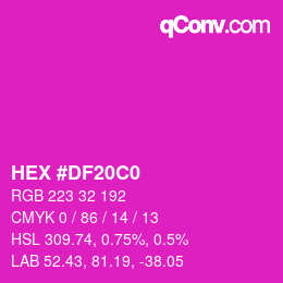 Color code: HEX #DF20C0 | qconv.com