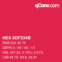 カラーコード: HEX #DF234B | qconv.com
