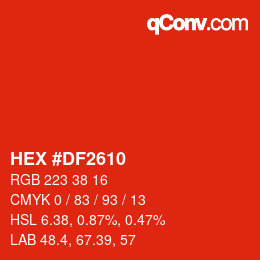 Color code: HEX #DF2610 | qconv.com