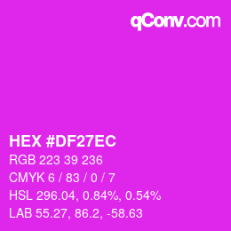Color code: HEX #DF27EC | qconv.com