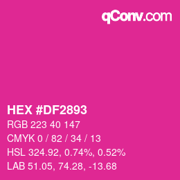 Color code: HEX #DF2893 | qconv.com