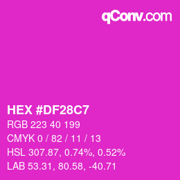 Color code: HEX #DF28C7 | qconv.com