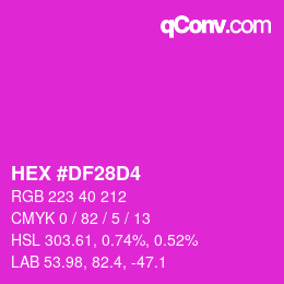 Color code: HEX #DF28D4 | qconv.com