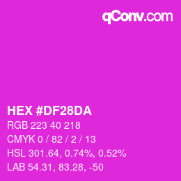 Color code: HEX #DF28DA | qconv.com