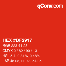 Color code: HEX #DF2917 | qconv.com