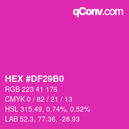 Color code: HEX #DF29B0 | qconv.com