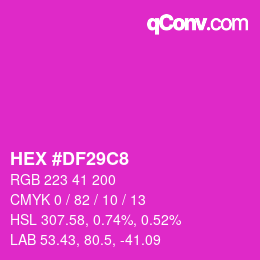 Color code: HEX #DF29C8 | qconv.com