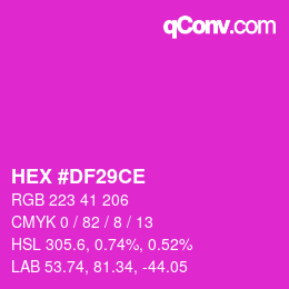 Color code: HEX #DF29CE | qconv.com