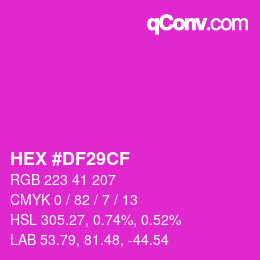Color code: HEX #DF29CF | qconv.com