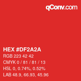 Color code: HEX #DF2A2A | qconv.com