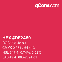 颜色代码: HEX #DF2A50 | qconv.com