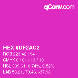カラーコード: HEX #DF2AC2 | qconv.com