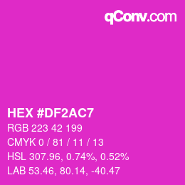 Color code: HEX #DF2AC7 | qconv.com
