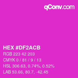カラーコード: HEX #DF2ACB | qconv.com