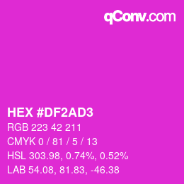 Color code: HEX #DF2AD3 | qconv.com