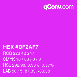 カラーコード: HEX #DF2AF7 | qconv.com