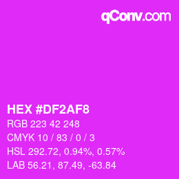 Color code: HEX #DF2AF8 | qconv.com
