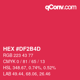 颜色代码: HEX #DF2B4D | qconv.com