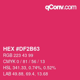 Código de color: HEX #DF2B63 | qconv.com