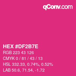 カラーコード: HEX #DF2B7E | qconv.com