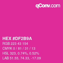 カラーコード: HEX #DF2B9A | qconv.com