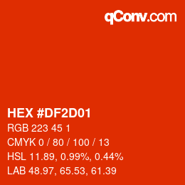 Color code: HEX #DF2D01 | qconv.com