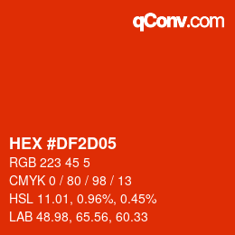 Color code: HEX #DF2D05 | qconv.com
