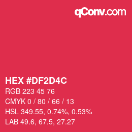 カラーコード: HEX #DF2D4C | qconv.com