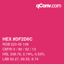 Color code: HEX #DF2D6C | qconv.com