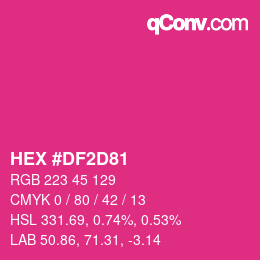Color code: HEX #DF2D81 | qconv.com