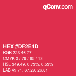 カラーコード: HEX #DF2E4D | qconv.com