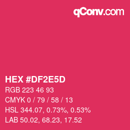Color code: HEX #DF2E5D | qconv.com