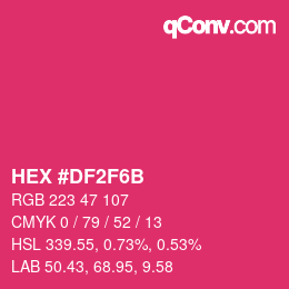 Color code: HEX #DF2F6B | qconv.com