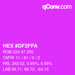 Color code: HEX #DF2FFA | qconv.com