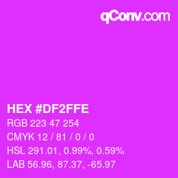 Farbcode: HEX #DF2FFE | qconv.com